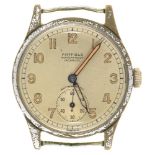 AN ENICAR CHROME GENTLEMAN'S WRISTWATCH, 3.1 CM DIAMETER, C1940++GENERAL WEAR CONSISTENT WITH AGE