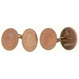 A PAIR OF 9CT GOLD CUFFLINKS, BIRMINGHAM 1920, 8G ++LIGHT WEAR CONSISTENT WITH AGE