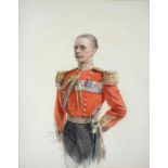 20TH C SCHOOL, PORTRAIT OF AN OFFICER, INDISTINCTLY SIGNED AND DATED 1913, WATERCOLOUR, 33 X 25CM