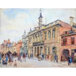 L. ALLSOPP, TOWN HALL LOUGHBOROUGH; HIGH STREET CORNER LOUGHBOROUGH, SIGNED AND DATED 1940,