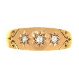 A VICTORIAN DIAMOND RING, IN 18CT GOLD, BIRMINGHAM 1896, SIZE P, 2G++LIGHT WEAR CONSISTENT WITH AGE