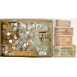 MISCELLANEOUS ENGLISH SILVER FLORINS, SHILLINGS AND OTHER COINS, A LARGER QUANTITY OF BASE METAL AND