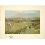 JOHN KING, HUNTING SCENES, LITHOGRAPHS, A SET OF THREE, SIGNED BY THE ARTIST IN PENCIL, 34 X 50CM