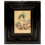 J. FAIRBURN, PUBLISHER, THE YOUNG WIFE, HAND COLOURED ETCHING, 13 X 9CM