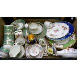 MISCELLANEOUS ORNAMENTAL CERAMICS, INCLUDING A COALPORT COBALT AND GILT DECORATED CABINET CUP AND