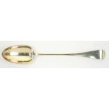 A VICTORIAN SILVER GRAVY SPOON, 30 CM L, LONDON 1859, 4OZS 4DWTS++GOOD CONDITION