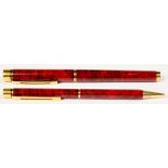 A SHEAFFER GOLD PLATED PEN AND PENCIL SET