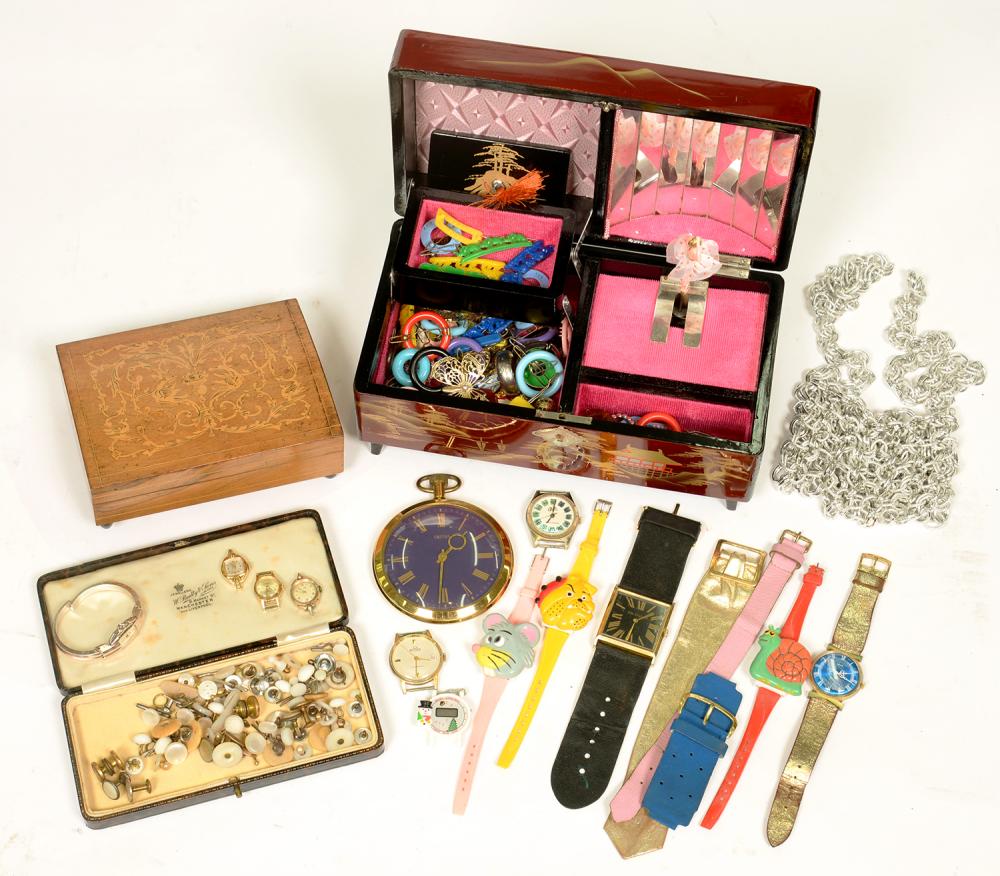 MISCELLANEOUS COSTUME JEWELLERY AND WRISTWATCHES