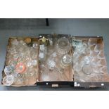 MISCELLANEOUS CUT AND OTHER GLASSWARE, INCLUDING DECANTERS, ETC