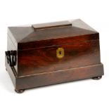 A VICTORIAN ROSEWOOD TEA CADDY, 31CM W