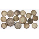 A SMALL COLLECTION OF VICTORIAN AND EDWARD VII SILVER COINS, PRINCIPALLY FLORINS AND SHILLINGS,