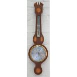 AN INLAID MAHOGANY BAROMETER, THE SILVERED DIAL INSCRIBED COMITTI HOLBORN, 20TH C, 98CM H