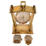 A GOLD LADY'S WRISTWATCH, MARKED 18K, AN AVIA 9CT GOLD LADY'S WRISTWATCH AND A BENTIMA MINIATURE