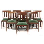 A SET OF EIGHT GEORGE IV MAHOGANY DINING CHAIRS, C1830, of reeded design, the set including a pair