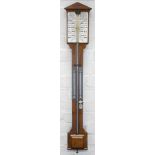 AN OAK AGRICULTURAL BAROMETER BY BAILEY BENNETT'S HILL BIRMINGHAM, EARLY 20TH C, 100CM H