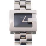 A GUCCI STAINLESS STEEL LADY'S WRISTWATCH, 3600 J, CASED++GENERAL WEAR & SCRATCHES CONSISTENT WITH