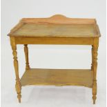 A VICTORIAN PAINTED PINE WASHSTAND WITH LATER GALLERY, 90CM H; 90 X 50CM