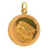 A GOLD PENDANT, MARKED 18CT, 6.5G++LIGHT WEAR CONSISTENT WITH AGE