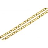 A 9CT GOLD BELCHER LINK CHAIN, 71 CM L APPROX, 35.5G++IN GOOD CONDITION