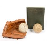 WEST (STANLEY), THE BOOK OF DOGS, ILLUSTRATED, CLOTH, N. D, A LEATHER BASEBALL GLOVE AND TWO BALLS