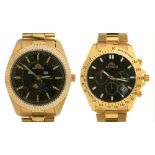 TWO ASTRON GOLD PLATED GENTLEMAN'S WRISTWATCHES++LIGHT WEAR CONSISTENT WITH AGE