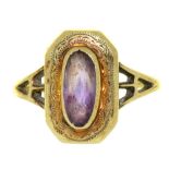 A VICTORIAN AMETHYST RING, IN GOLD MARKED 14K, 3G, SIZE M++LIGHT WEAR CONSISTENT WITH AGE