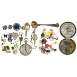 MISCELLANEOUS GEMS, HARDSTONES, PEARLS, AND PASTE, A PAIR OF NINETEENTH CENTURY COIN CUFFLINKS, A