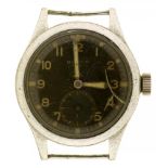 A BUREN STAINLESS STEEL BRITISH MILITARY ISSUE WRISTWATCH marked on caseback broad arrow, W.W.W.