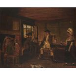 ENGLISH NAIVE ARTIST, 19TH CENTURY INN SCENE oil on board, 31 x 38cm++Minor surface scratches and