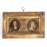 DUTCH SCHOOL, LATE 17TH CENTURY A LADY AND A GENTLEMAN pendants, oil on copper, oval, 5 x 4.5cm,