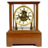 A MAHOGANY ELECTRO MAGNETIC MANTEL TIMEPIECE THE EUREKA CLOCK CO NO 4200 C1910 with primrose