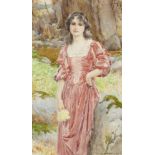 WILLIAM HENRY MARGETSON, RI (1861-1940) LORNA DOONE signed, watercolour, 58 x 33.5cm++Good condition