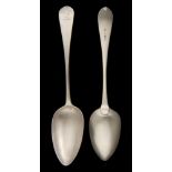 A SET OF FOUR SCOTTISH GEORGE III SILVER TABLESPOONS Old English pattern, crested, by Alexander