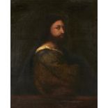 AFTER TITIAN A MAN WITH A QUILTED SLEEVE oil on canvas, 81 x 66cm, unframed++A circa late 19th c