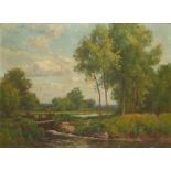 o†SIDNEY VALENTINE GARDNER (1869-1957) THE MILL SLUICE EASTON NEAR NEWBURY signed, oil on canvas,