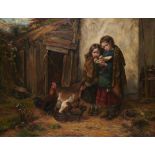 AFTER THOMAS FAED POT LUCK oil on canvas, 90 x 120 A 19th c copy of Faed's picture of 1866 in the