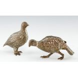 A PAIR OF ELIZABETH II SILVER GROUSE TABLE ORNAMENTS 15.5cm h, by Edward Barnard & Sons Ltd,