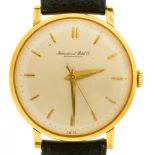 AN INTERNATIONAL WATCH CO 18CT GOLD GENTLEMAN'S WRISTWATCH 3.3.cm++Good condition and working order,