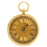 AN 18CT GOLD LADY'S WATCH foliate engraved case, casemaker PW, London 1885++Running, in good