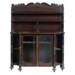 A VICTORIAN ROSEWOOD CHIFFONIER, C1840 the upstand with shell and scroll carved cresting above two