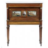 A REGENCY GILT BRASS MOUNTED ROSEWOOD WRITING CABINET, C1810, TWO OF THE PIETRE DURE PANELS GRAND