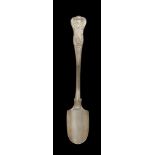 A VICTORIAN SILVER CHEESE SCOOP King's pattern, diamond heel, by Hayne & Cater, London 1863, 3ozs