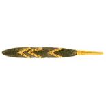 ARCHEOLOGICAL JEWELLERY. A GOLD AND BRONZE AGE SPEARHEAD BROOCH, MOUNTS 19TH C 12cm l,