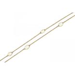 A VICTORIAN MOONSTONE CHAIN the twenty-five spectacle set moonstones of 0.5 - 1ct approx, in gold, ,