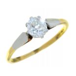 A DIAMOND SOLITAIRE RING the old cut diamond 0.75ct approx, G/H colour, VS clarity, in gold, 2g,