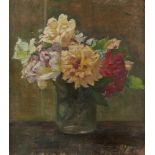 BRITISH SCHOOL, EARLY 20TH CENTURY A VASE OF FLOWERS oil on canvas board, 34 x 30cm++Varnish