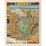 JO MORA [PLAN OF] YOSEMITE 1931 lithograph in colour, 51 x 40.5cm, unframed++In very fresh