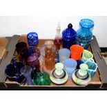 MISCELLANEOUS CUT, COLOURED AND OTHER DECORATIVE GLASSWARE