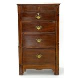 A VICTORIAN MAHOGANY CHEST OF DRAWERS, 121CM H; 71 X 53CM