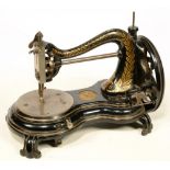 A JONES C1880, SERIAL 114735 HAND SEWING MACHINE, MARKED AS SUPPLIED TO HRH THE PRINCESS OF WALES